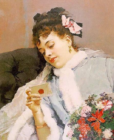 Raimundo Madrazo Love Letter oil painting picture